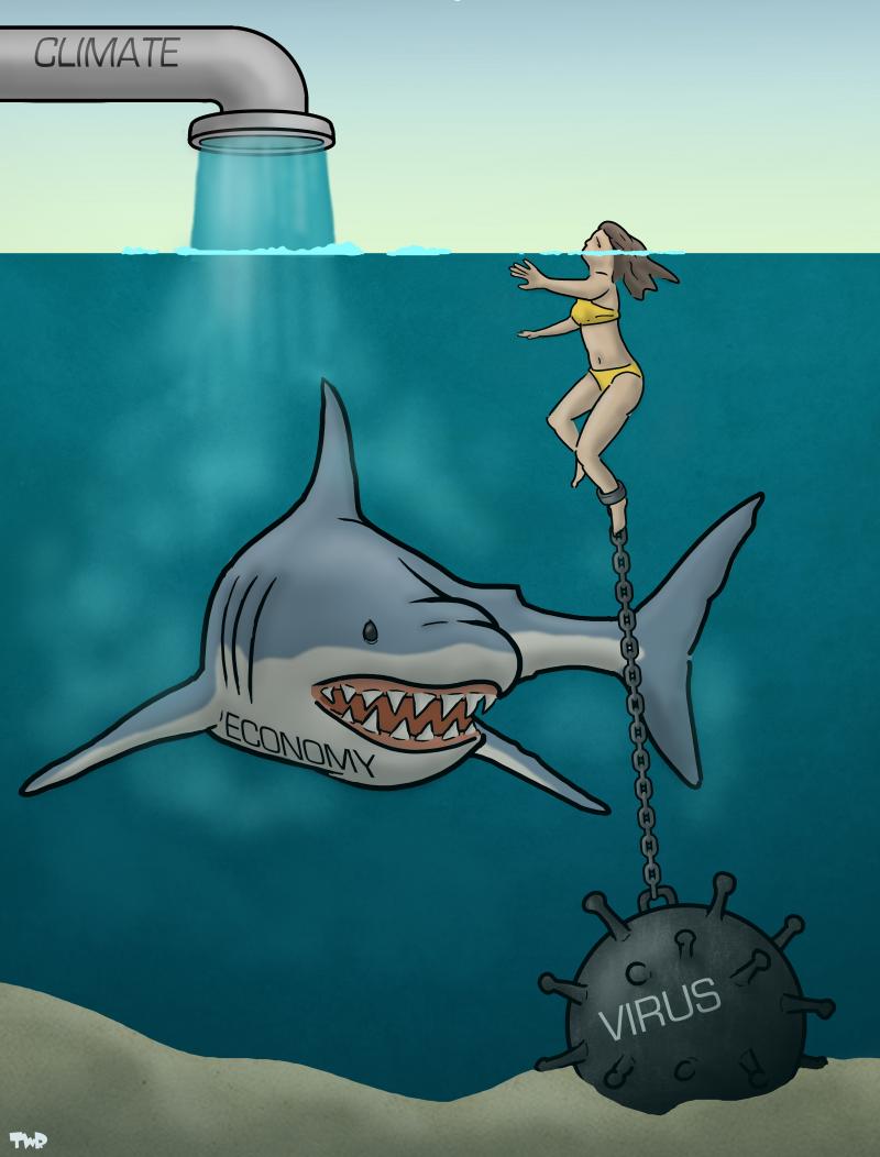 Cartoon about times of crisis