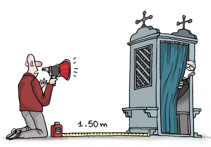 Distance for confession