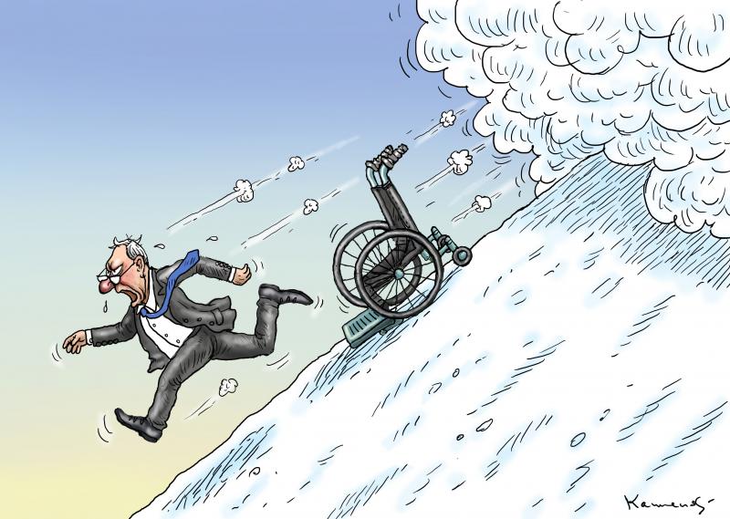 Wolfgang Schäuble and the refugee avalanche | Cartoon Movement