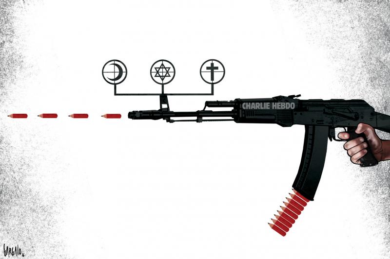 The Gun Charlie Hebdo Cartoon Movement