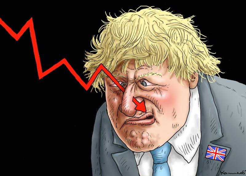 Economy Disaster Monster Boris Johnson Cartoon Movement