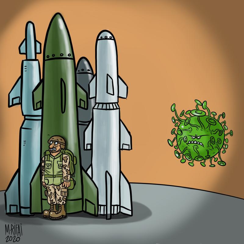 Military Arsenal Vs Corona Cartoon Movement