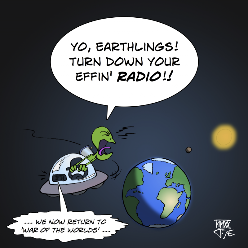 Alien Ufo Radio Cartoon Movement